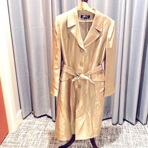 Trench Coat, Gold Metallic, Sz 14